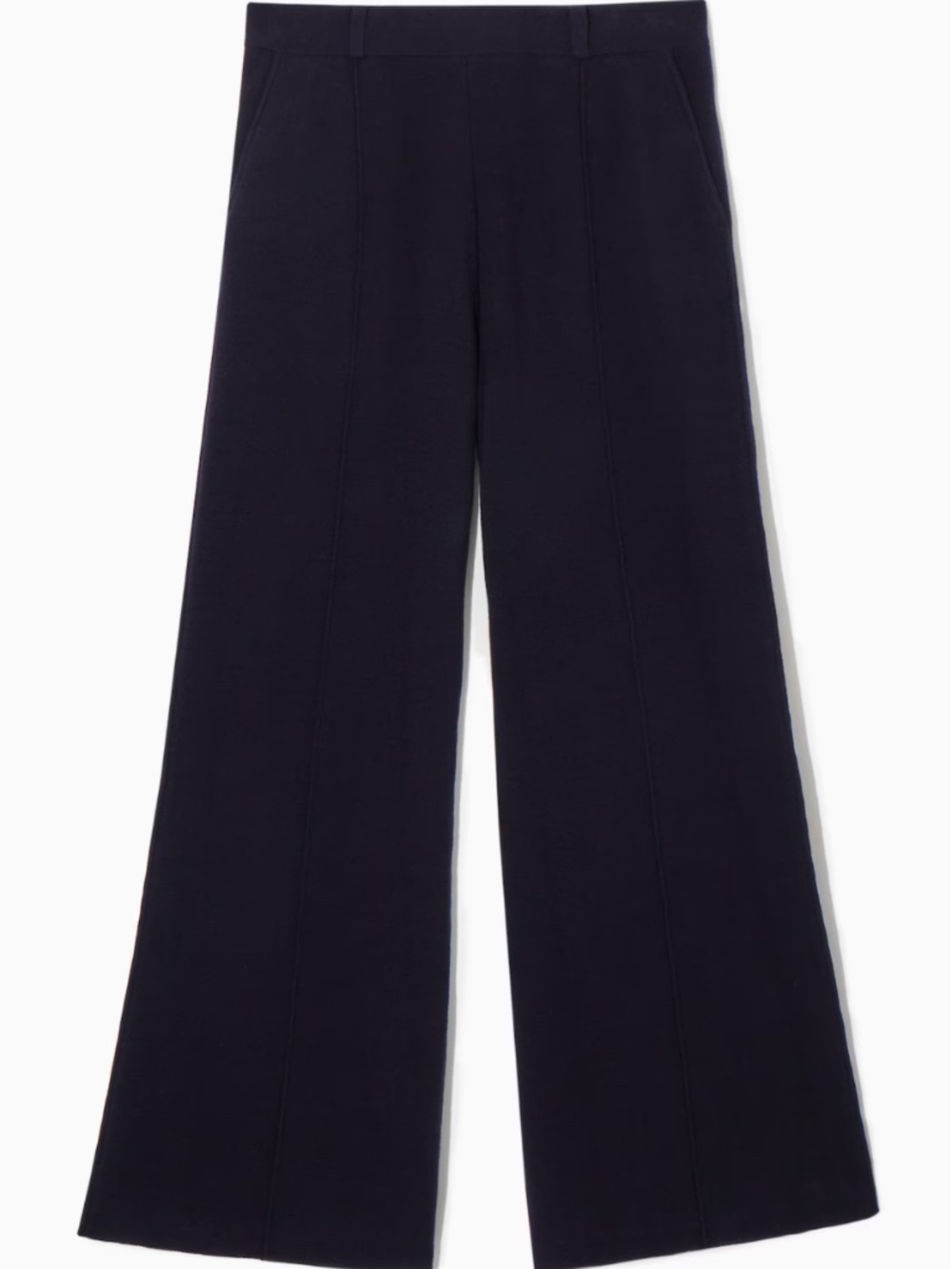 COS  Knit Pant Women's Size M in Dark Navy Flare High Rise